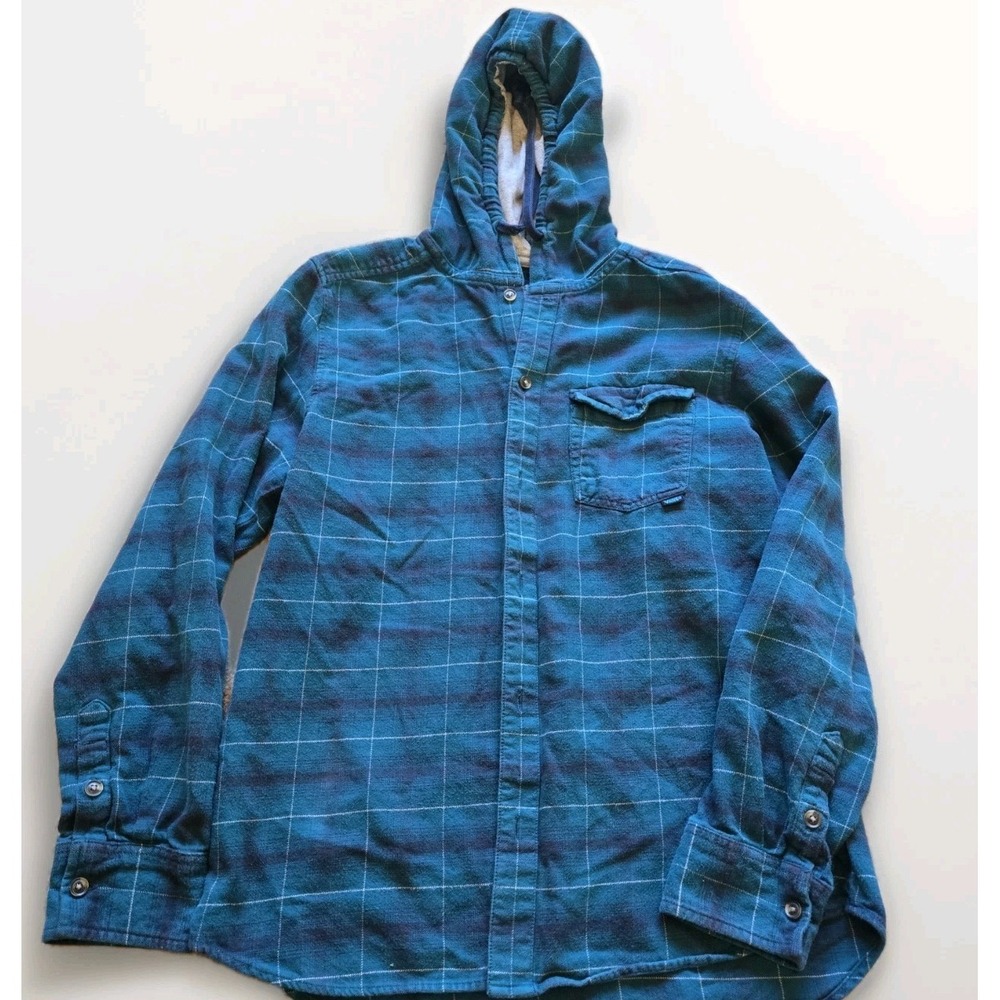 Vans Off The Wall Hooded Plaid Flannel Graffiti Tag Mens M